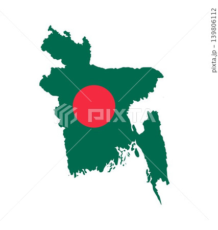 Bangladesh Map with Flag 139806112