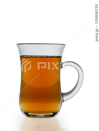 Glass Cup of Tea with Handle Isolated on White Background Glass Cup of Tea with Handle Isolated on White Background 139806538