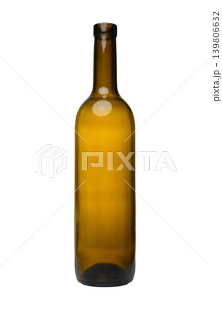 Standard Amber Glass Wine Bottle on White Background 139806632