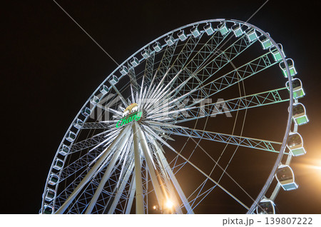 Ferris Wheel at Night in Asiatique The Riverfront, Bangkok 139807222