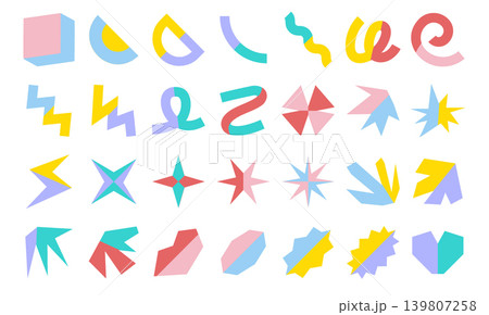 Abstract Shape Icon Set - Flat Color 139807258