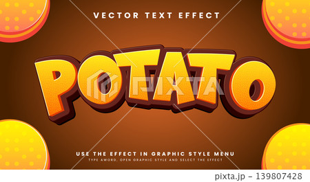 Potato chips 3d Chocolate text style Potato chips 3d Chocolate text style 139807428