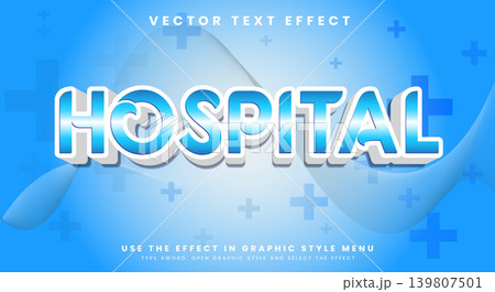 Hospital 3d editable text effect Template 139807501