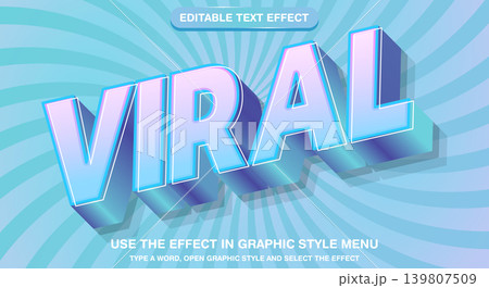 3D editable effect in modern viral text 3D editable effect in modern viral text 139807509