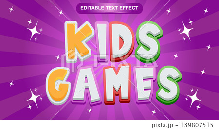 Kids games text effect editable cartoon Kids games text effect editable cartoon 139807515