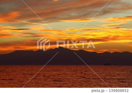 Seaside town of Turgutreis and spectacular sunsets Seaside town of Turgutreis and spectacular sunsets 139808652