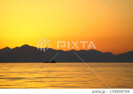 Seaside town of Turgutreis and spectacular sunsets 139808788