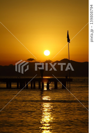 Seaside town of Turgutreis and spectacular sunsets Seaside town of Turgutreis and spectacular sunsets 139808794