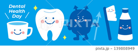 歯と口の健康週間のイラストセット 139808949