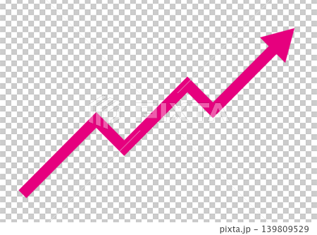 A simple pink upward-pointing arrow graph icon representing growth and increase. A simple pink upward-pointing arrow graph icon representing growth and increase. 139809529
