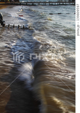 waves on the beach. close up sea. waves on the beach. close up sea. 139809597