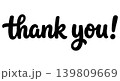 Handwritten thank you text with exclamation mark 139809669