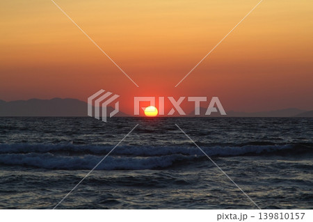 Seaside town of Turgutreis and spectacular sunsets Seaside town of Turgutreis and spectacular sunsets 139810157