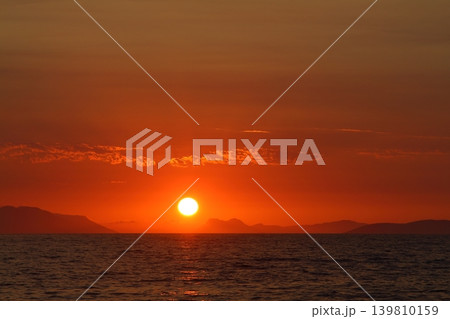 Seaside town of Turgutreis and spectacular sunsets Seaside town of Turgutreis and spectacular sunsets 139810159