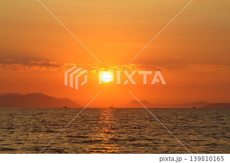 Seaside town of Turgutreis and spectacular sunsets Seaside town of Turgutreis and spectacular sunsets 139810165