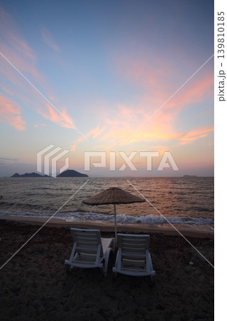 Seaside town of Turgutreis and spectacular sunsets Seaside town of Turgutreis and spectacular sunsets 139810185