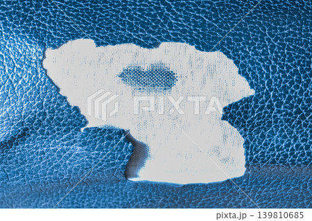 Peeling blue white old dirty worn leather surface trace pattern material background shabby weathered obsolete messy Peeling blue white old dirty worn leather surface trace pattern material background shabby weathered obsolete messy 139810685
