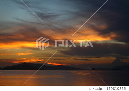 Seaside town of Turgutreis and spectacular sunsets Seaside town of Turgutreis and spectacular sunsets 139810836