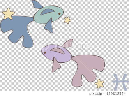 時尚的雙魚座主題插畫素材 時尚的雙魚座主題插畫素材 139812554