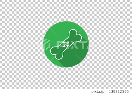 Broken Bone Icon Flat Medical Fracture Symbol in Green Circle With Long Shadow for Health Apps Broken Bone Icon Flat Medical Fracture Symbol in Green Circle With Long Shadow for Health Apps 139812596