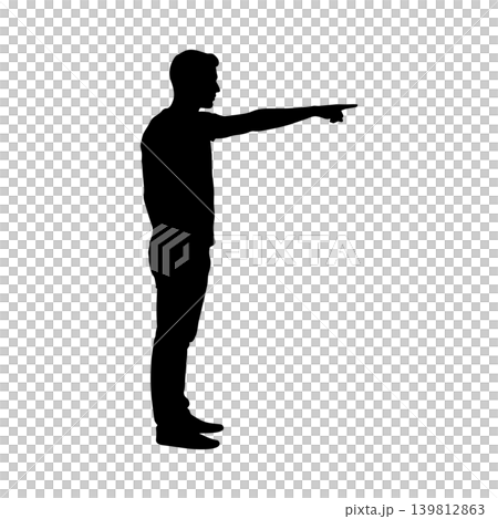 Silhouette of a man pointing his finger, alpha channel Silhouette of a man pointing his finger, alpha channel 139812863