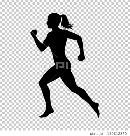 奔跑女性的剪影,Alpha通道 奔跑女性的剪影,Alpha通道 139812870