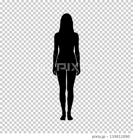 まっすぐ立っている女性のシルエット、アルファチャンネル まっすぐ立っている女性のシルエット、アルファチャンネル 139812890