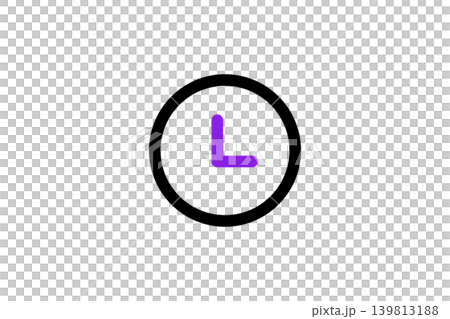 Minimal Clock Icon With Purple Hands Representing Time, Schedule, Deadlines And Simple Modern Design Minimal Clock Icon With Purple Hands Representing Time, Schedule, Deadlines And Simple Modern Design 139813188