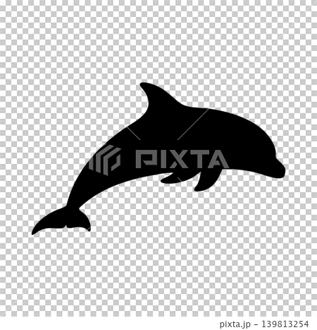 Dolphin silhouette, alpha channel 139813254