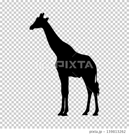 Giraffe silhouette, alpha channel 139813262