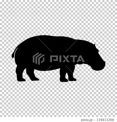 Hippo silhouette, alpha channel 139813266