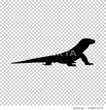 Komodo dragon silhouette, alpha channel 139813272
