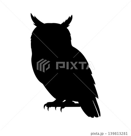 フクロウのシルエット、アルファチャンネル 139813281