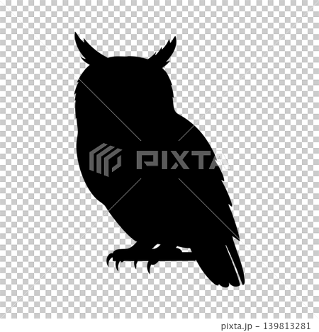 フクロウのシルエット、アルファチャンネル 139813281