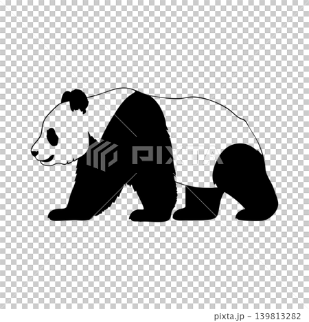 Panda silhouette, alpha channel 139813282