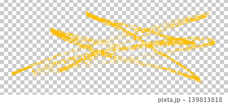 yellow pencil strokes isolated on transparent background 139813818