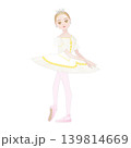 ダンサーのイラスト_バレエ「眠れる森の美女」のオーロラ姫を踊るバレリーナのイメージ 139814669