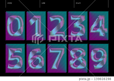 線の0から9までの数字のセット_032 線の0から9までの数字のセット_032 139816198
