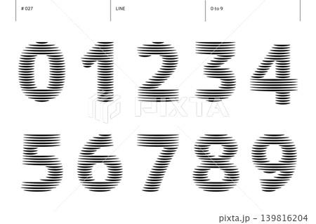 線の0から9までの数字のセット_027 線の0から9までの数字のセット_027 139816204