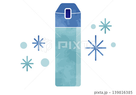 冷たい飲み物の入った水筒のイラスト 139816385