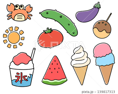 夏をテーマにしたかわいいイラストセット 139817313