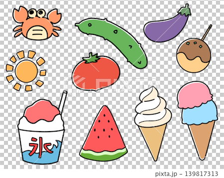 夏をテーマにしたかわいいイラストセット 139817313