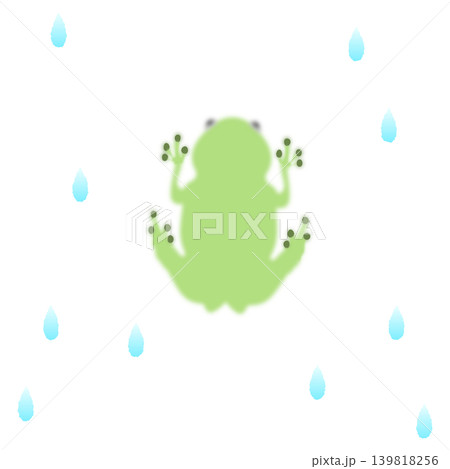 窓ガラスにとまったカエル 139818256