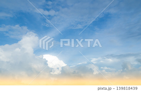 Nature Sky Cloud Blue Background Paronama Web Cloudy summer Winter Season Day, Light Beauty Horizon Spring Brigth Gradient Calm Abstract Backdrop Air Nature View Wallpaper Landscape Environment. 139818439