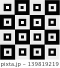 Seamless black and white geometric pattern with square elements, op art vector illustration. 139819219