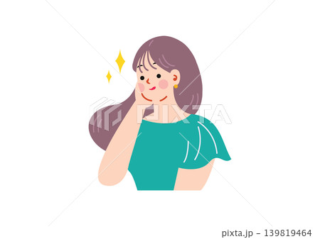 綺麗なストレートヘアの女性のイラスト 139819464