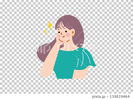 綺麗なストレートヘアの女性のイラスト 139819464