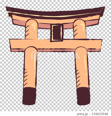 復古日式鳥居圖示插圖 復古日式鳥居圖示插圖 139819586
