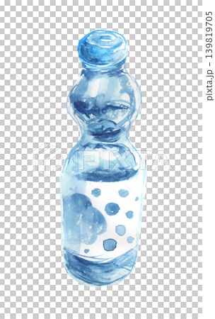 水彩風格的彈珠汽水瓶插圖 139819705
