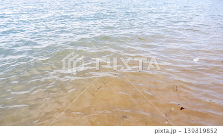 Transparent Tropical Sea Water Surface And Sandy Ground 139819852